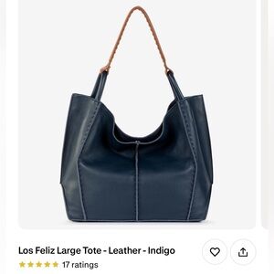 The Sak LosFeliz leather large tote in Maritime color